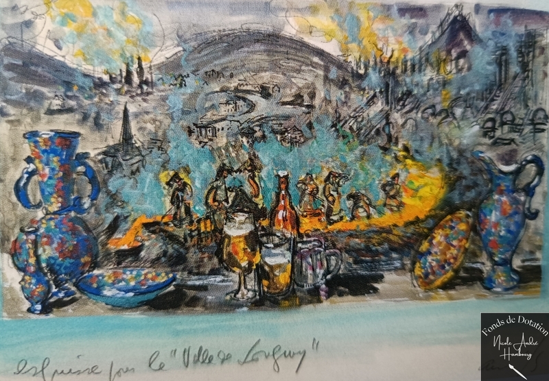 1959 Hommage à Longwy, Décoration pour le bateau de la ville de Longwy Compagnie Général Transatlantique